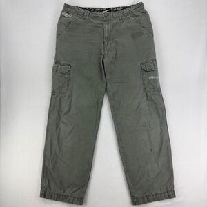 VTG Billabong Military Cargo Pants Mens 36 Y2K Olive Green Baggy‎ Skater Utility